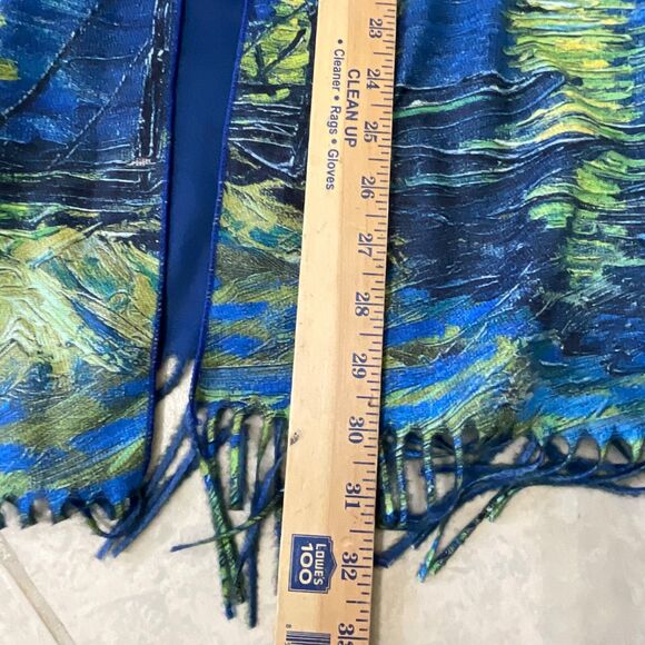 NWT Van Gogh inspired Scarf Shawl Wrap Women’s One size Fashion Apparel Blue - Picture 8 of 9